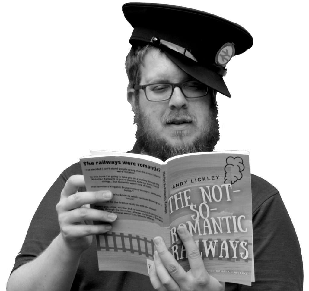 Andy reading his The not so romatic railways book