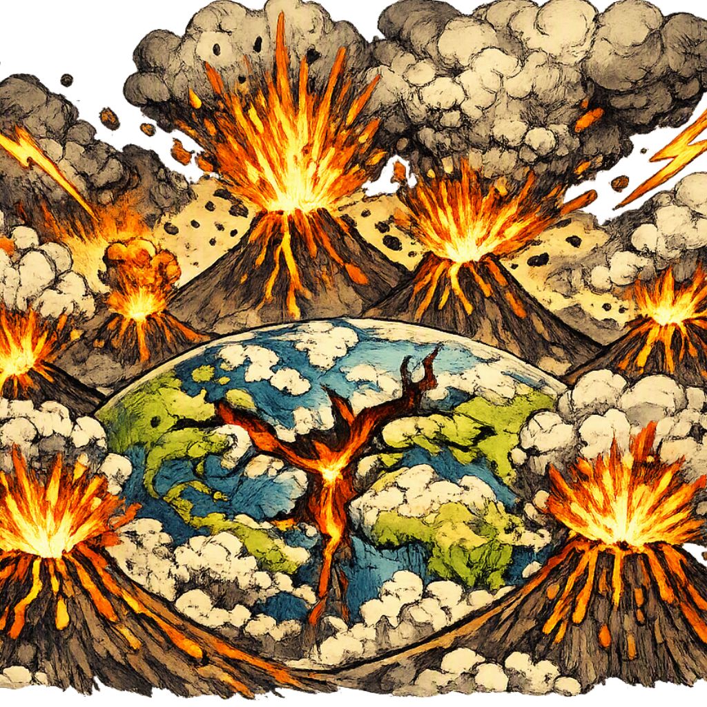 What would happen if every volcano on Earth erupted at the same time?
